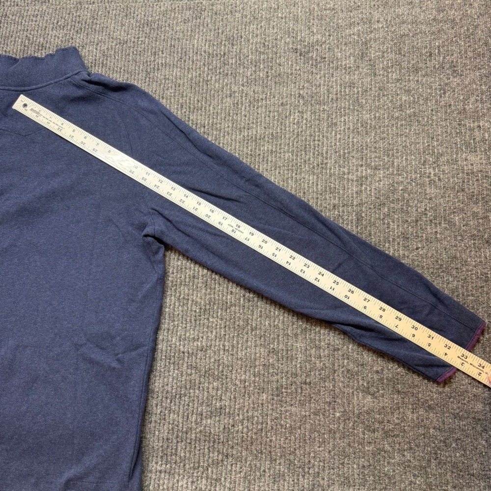 Robert Graham Blue Quarter Zip Pullover Sweater Medium Cotton Luxury Casual - Picture 7 of 12